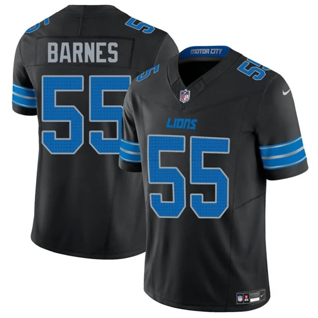 Men's Black Detroit Lions #55 Derrick Barnes 2025 F.U.S.E. Vapor Limited Stitched Jersey